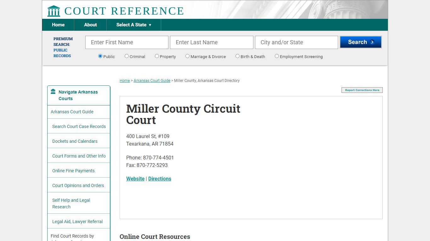 Miller County Circuit Court - Court Records Directory